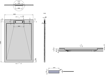 Поддон для душа Vincea VST-4SRL8012A 120x80 антрацит
