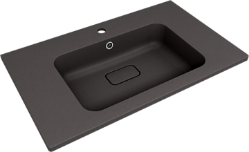Мебельная раковина Uperwood Lagoon Quartz 297000016 80 см, матовая черная, уголь
