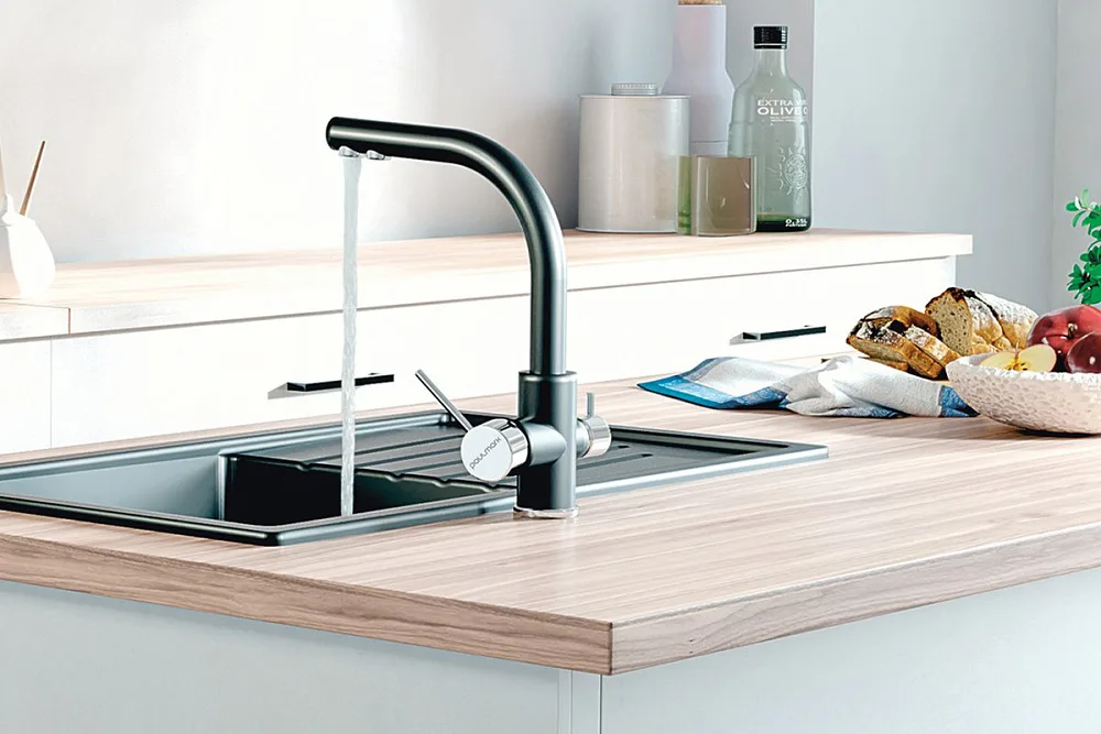 Смеситель для кухни Paulmark Essen Es213011-401 антрацит Sancos — официальный сайт