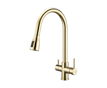 Смеситель для кухни Paulmark Lange La214212-LG, светлое золото