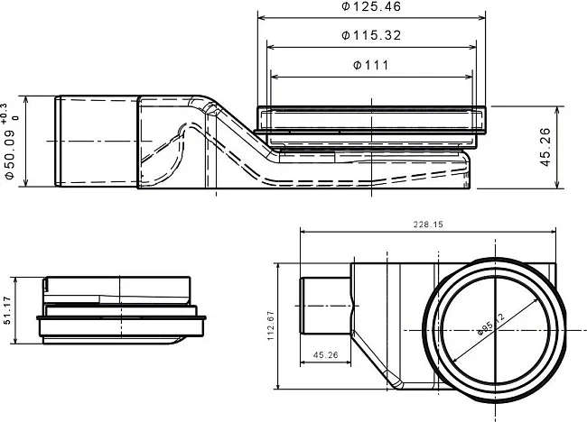 Душевой трап Pestan Confluo Standard Angle2 Sancos — Оригинал