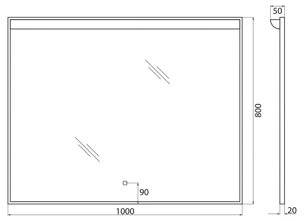 Зеркало BelBagno SPC-UNO-1000-800-TCH Sancos — официальный сайт