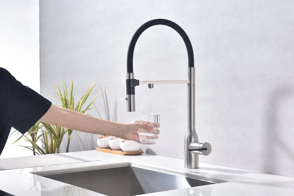 Смеситель для кухни Paulmark Magneto One Ma213188-BS брашированная сталь Sancos — официальный сайт