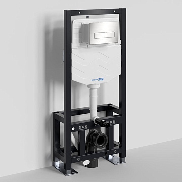 Система инсталляции для унитазов Wasserkraft Dill 61TLT.010.ME.BN03, с кнопкой смыва никель