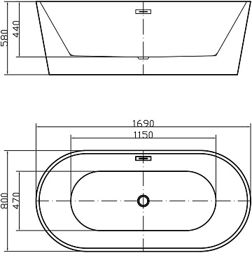 Акриловая ванна Swedbe Vita 170x80 см, 8800