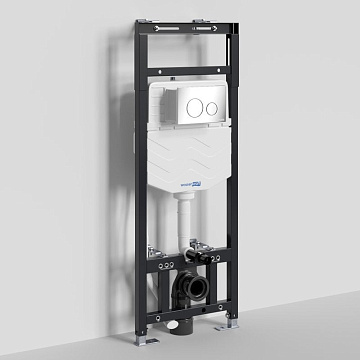 Система инсталляции для унитазов Wasserkraft Alme 15TLT.010.ME.CH02, с кнопкой смыва хром