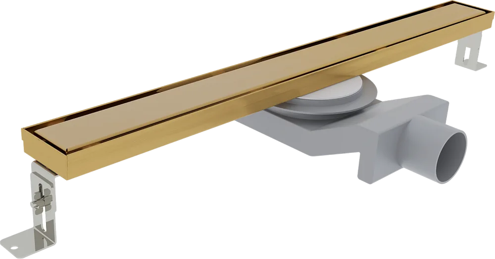 Душевой трап (лоток) Plumberia Selection PSL Linear 100 см, золото брашированное Sancos — официальный сайт