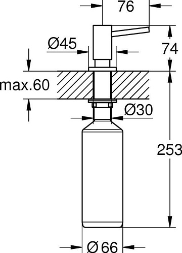 Дозатор для кухонной мойки Grohe Cosmopolitan 40535DA0 теплый закат