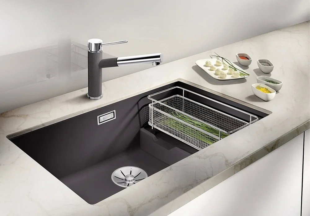Мойка кухонная Blanco Subline 700-U Level темная скала Sancos — официальный сайт