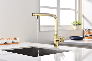 Смеситель для кухни Paulmark Urban Ur213104-G золото