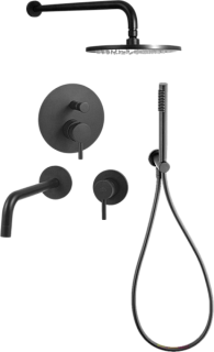 Комплект для ванной Paffoni Light KITLIG015NO006 С ВНУТРЕННЕЙ ЧАСТЬЮ, черный