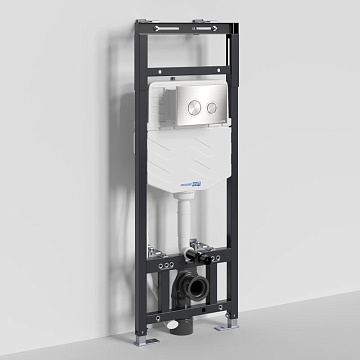 Система инсталляции для унитазов Wasserkraft Alme 15TLT.010.ME.BN01, с кнопкой смыва никель
