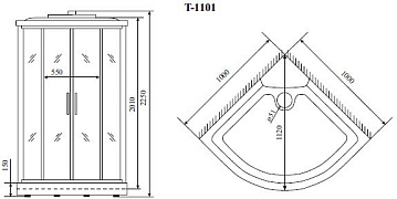 Душевая кабина Timo Standart T-1101 P