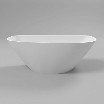 Ванна из искусственного камня WHITECROSS Topaz 170x80 см, отдельностоящая, матовая белая, асимметрич