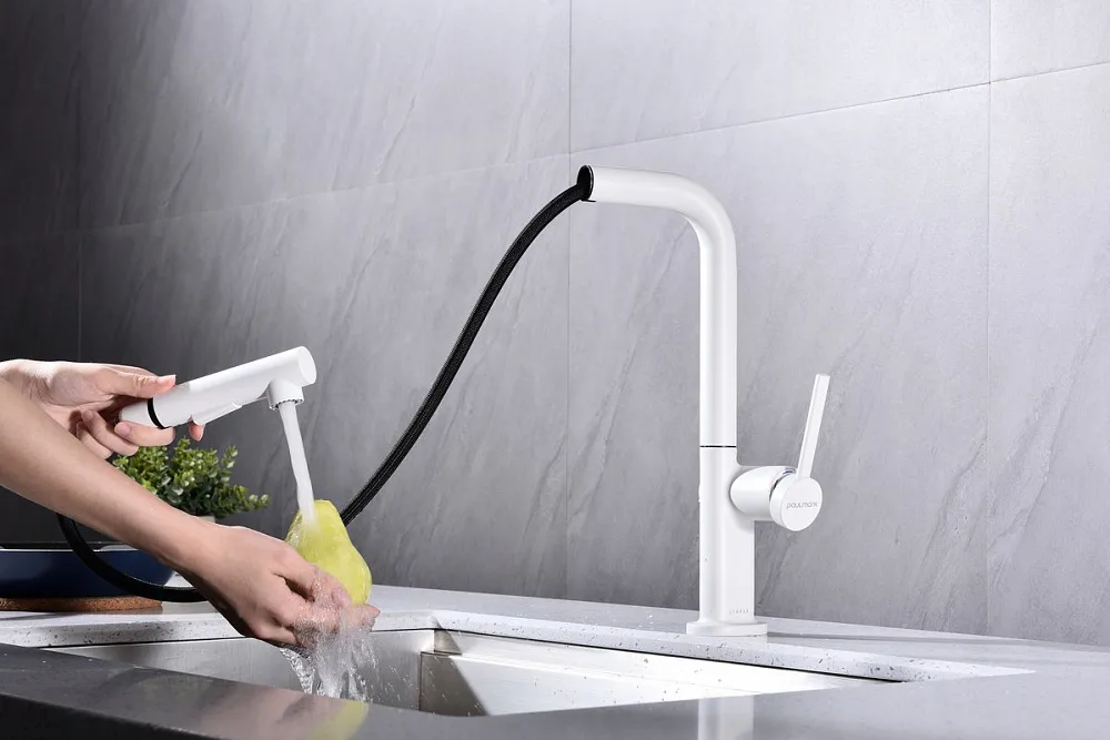 Смеситель для кухни Paulmark Neo Ne214419-WH, белый матовый Sancos — официальный сайт