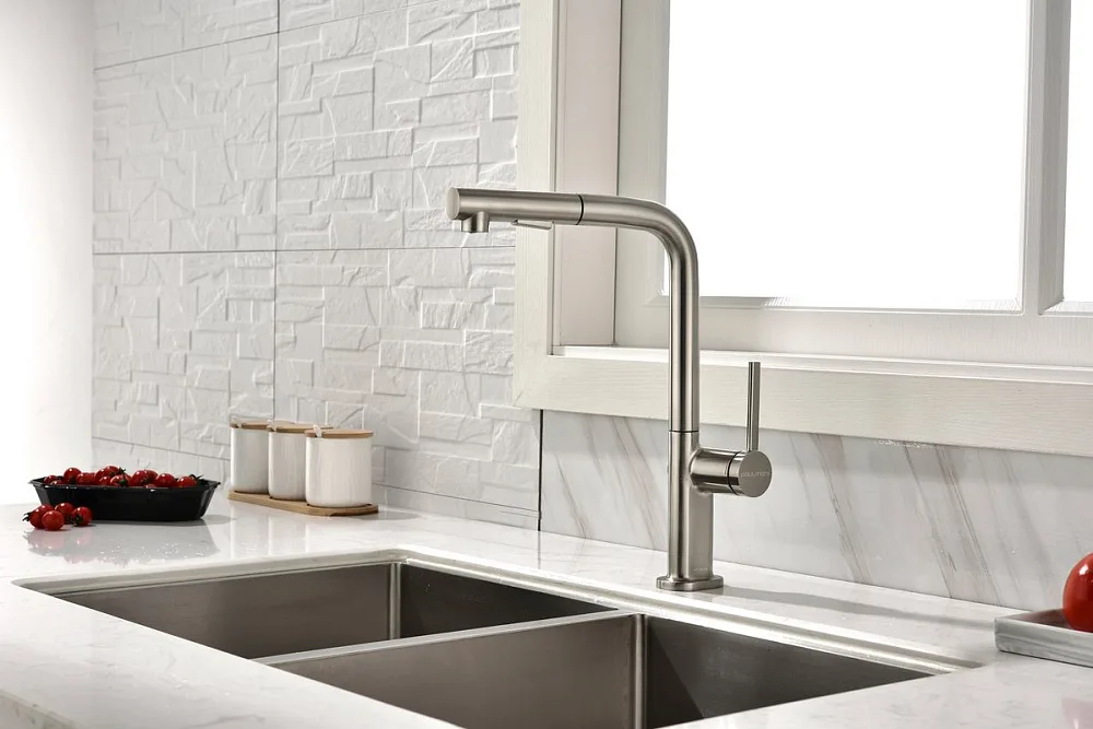 Смеситель для кухни Paulmark Neo Ne214419-Ni никель Sancos — официальный сайт