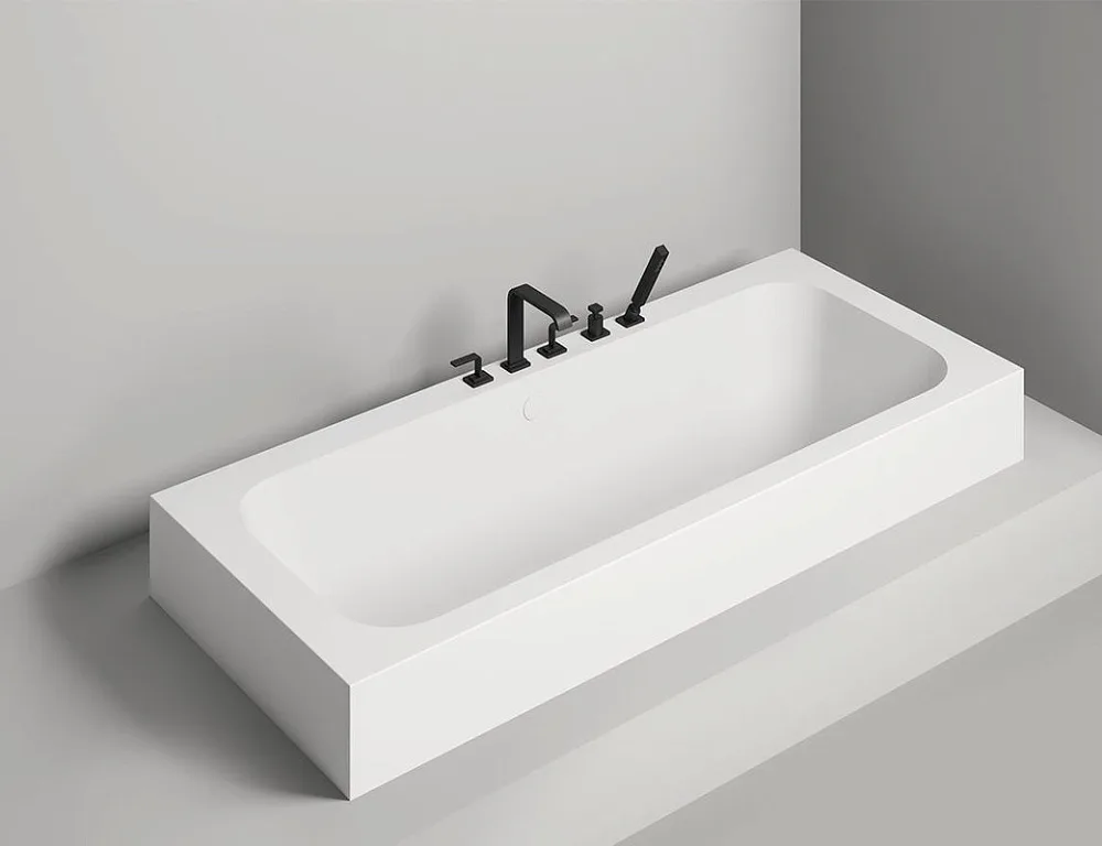 Ванна из искусственного камня Salini Orlanda Axis 190x80 см, встраиваемая, белая, на ножках Sancos — официальный сайт