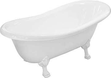 Ванна из искусственного камня Эстет Марсель 160x80 см, отдельностоящая, белая, овальная, с декоратив
