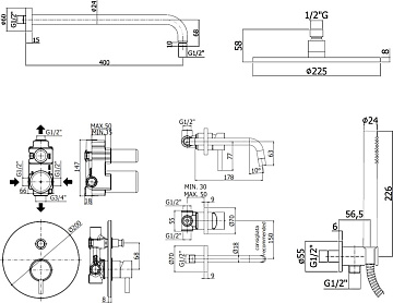 Комплект для ванной Paffoni Light KITLIG015BO006 С ВНУТРЕННЕЙ ЧАСТЬЮ, белый