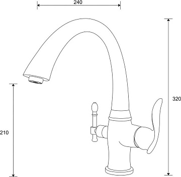 Смеситель для кухни Zorg Sanitary ZR 340 YF хром