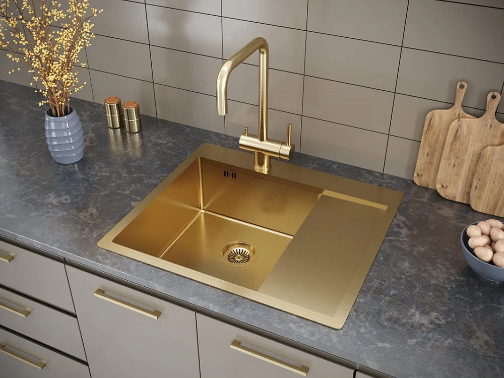 Смеситель для кухни Paulmark Wetter We213030-BG брашированное золото Sancos — официальный сайт