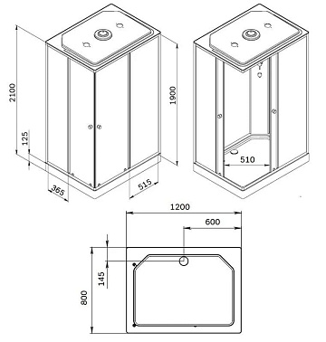 Душевая кабина AM.PM X-Joy W94C-403-12080BT 120х80