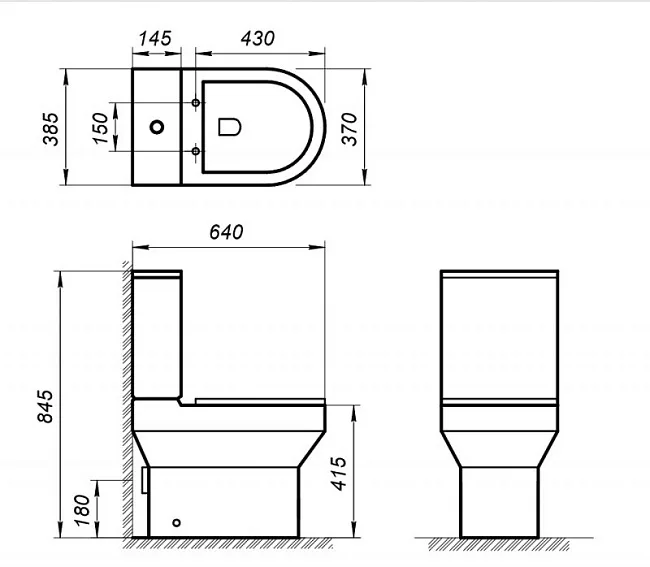 Чаша для унитаза-компакта BelBagno Norma BB339CPR Sancos — Оригинал