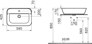 Накладная раковина VitrA Geo 7426B003-0001