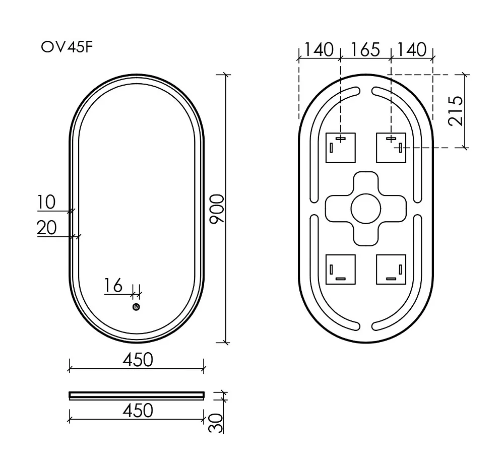 Зеркало Sancos Oval OV45F 45 см Sancos — официальный сайт