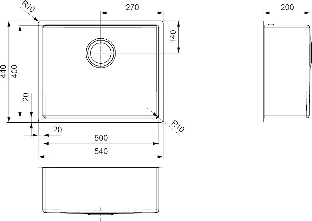 Мойка кухонная Reginox Miami Gun Metal 3,5" PVD(R30721) 50x40 Sancos — официальный сайт