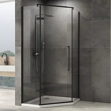 Душевой уголок Abber Ewiges Wasser AG05090B 90x90, профиль черный, стекло прозрачное