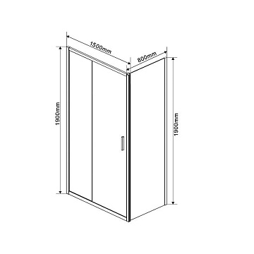 Душевой уголок Vincea Garda VSR-1G8015CLGM 150х80, профиль вороненая сталь, стекло прозрачное