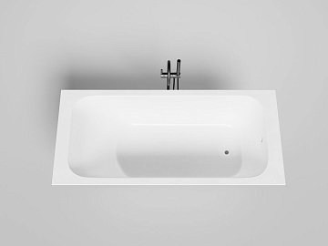 Ванна из искусственного камня Salini Orlanda S-Stone 180x80 см, встраиваемая, матовая белая, на ножк