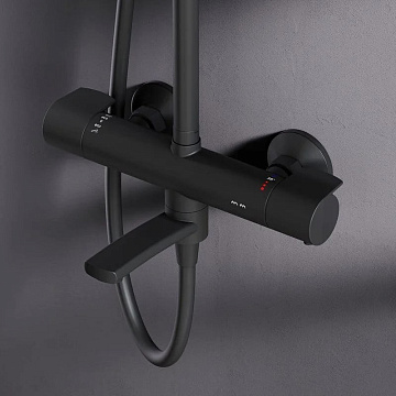 Душевая стойка AM.PM X-Joy F0785A522, черный матовый, с термостатом