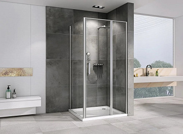 Душевой уголок Abber Sonnenstrand AG04100S-S85 100x85, профиль хром, стекло прозрачное