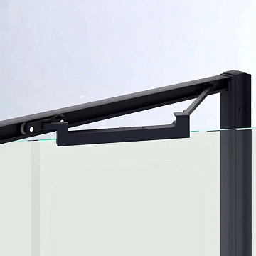 Душевая дверь в нишу RGW Stilvoll SV-05B 80 см, профиль матовый черный, стекло smart line matt