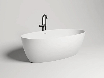 Ванна из искусственного камня Salini Alda S-Sense 160x70 см, отдельностоящая, белая, овальная, со сл