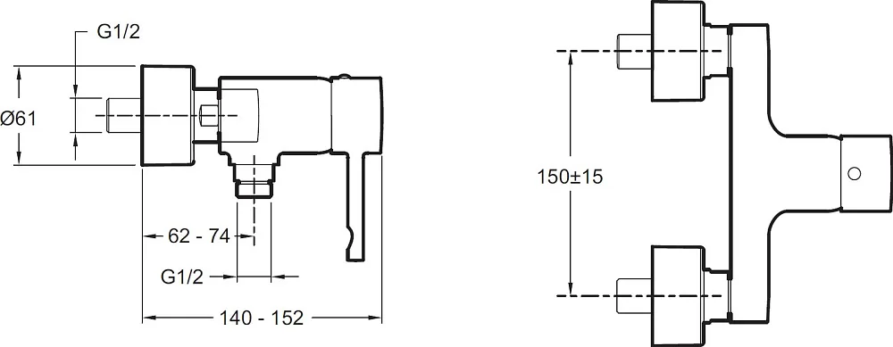Смеситель для душа Jacob Delafon Cuff E45533-CP Sancos — официальный сайт