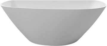 Ванна из искусственного камня WHITECROSS Topaz 170x80 см, отдельностоящая, матовая белая, асимметрич