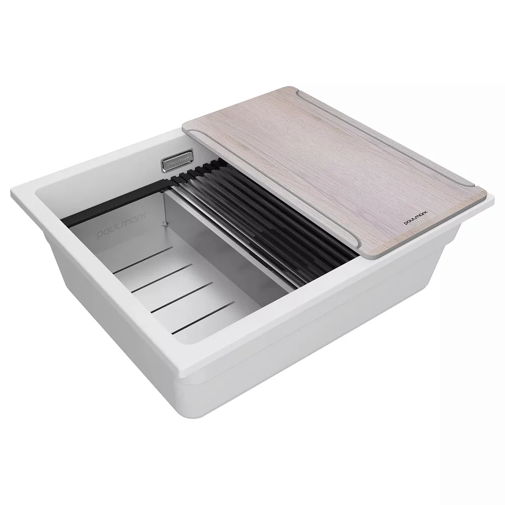 Мойка кухонная Paulmark Lumi-Multi Sink 55 Uni LU-MULTI 55-WH белый матовый  Sancos — официальный сайт