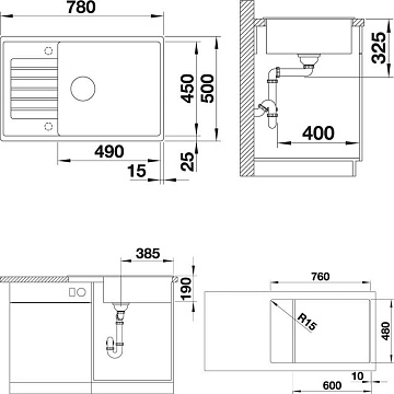 Мойка кухонная Blanco Zia XL 6S Compact 523277 белая