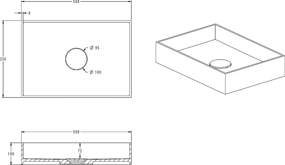 Накладная раковина Abber Stein AS2621 матовая белая Sancos — официальный сайт