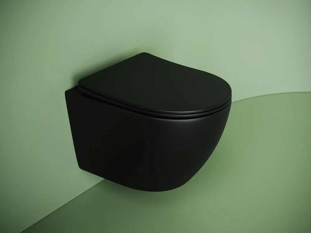 Подвесной унитаз Ceramicanova Uno смыв Торнадо CN11001TMB черный матовый Sancos — официальный сайт