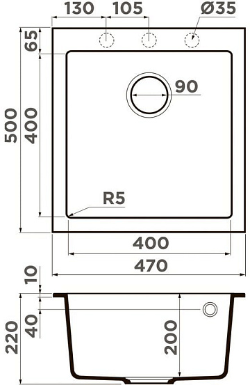Мойка кухонная Omoikiri Bosen 47A-GR Leningrad grey