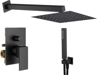 Душевой комплект Plumberia Selection Tag KITTG15NO, С ВНУТРЕННЕЙ ЧАСТЬЮ, черный матовый