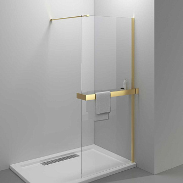 Душевая перегородка Vincea Walk-in HR VSW-4HR800CLG 80 см, профиль брашированное золото, стекло проз