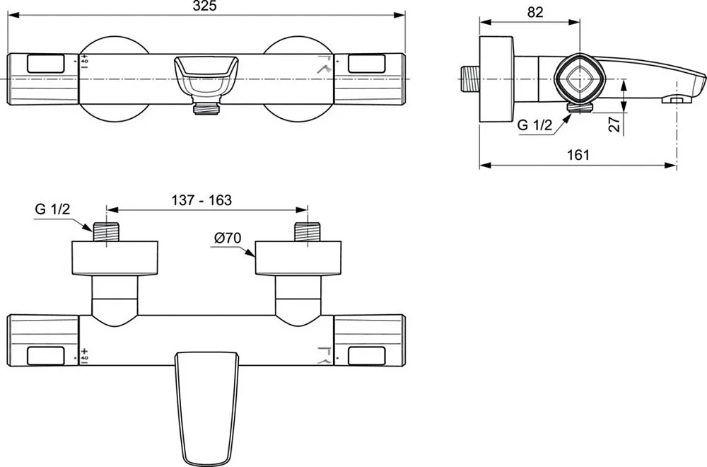 Комплект для ванной Ideal Standard CERATHERM T100 (3 в 1) Sancos — официальный сайт