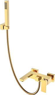 Смеситель для ванны с душем Boheme Qubic 473-G, shinny gold