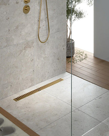 Душевой трап (лоток) Timo Drain Systems DS230107/17 700 вставка lines, золото матовое
