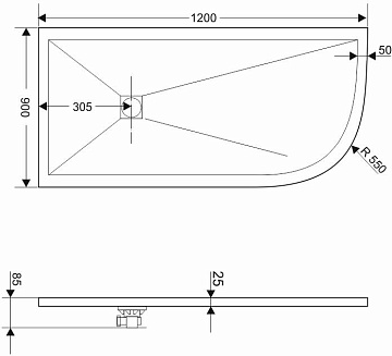 Поддон для душа RGW Stone Tray ST/AL-0129W 90х120